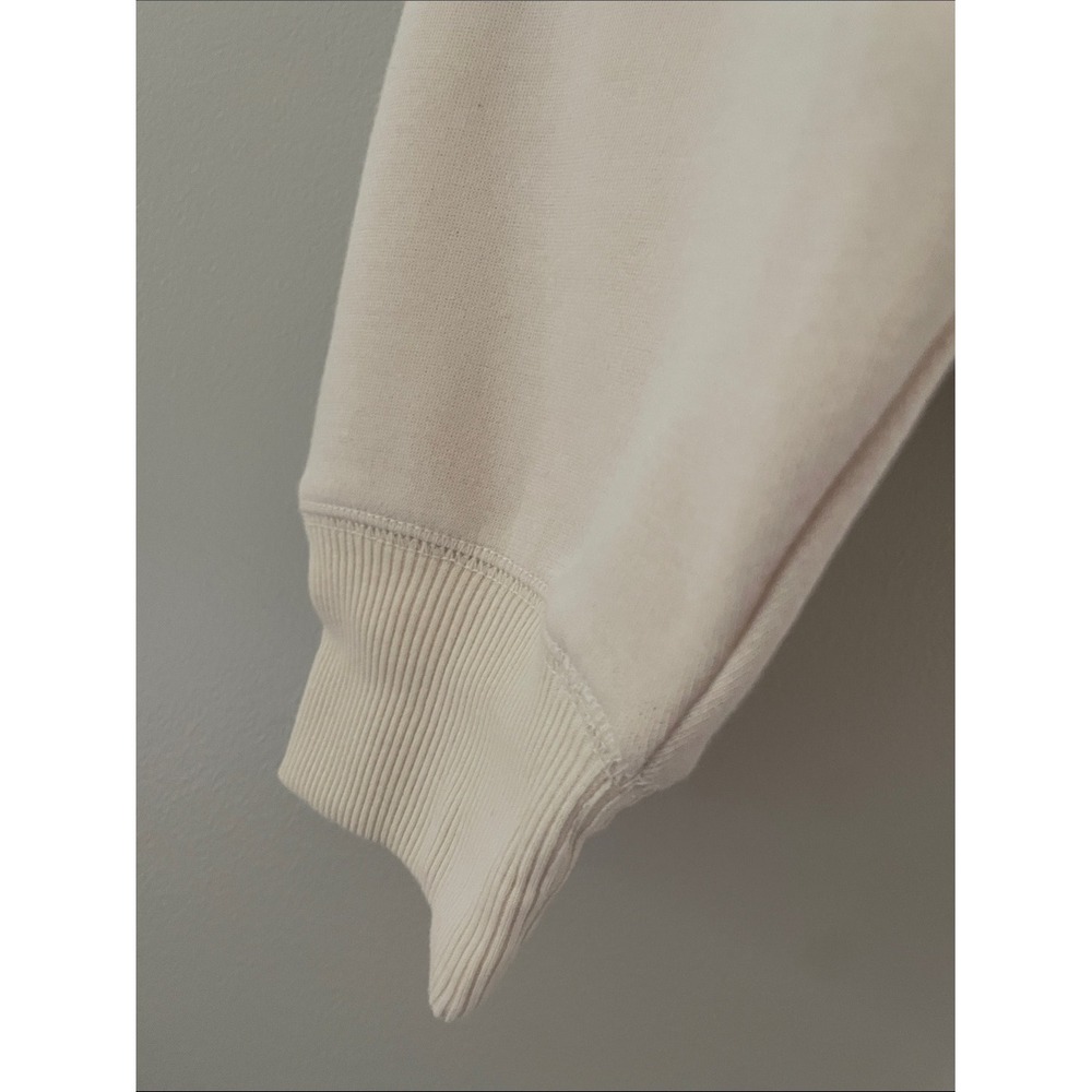 Aerie Oversized V-Neck Mixed Texture Sweatshirt Cream Medium - Picture 8 of 10